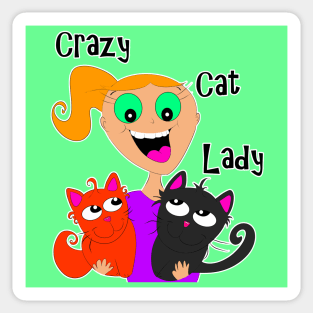 Crazy Cat Lady (Redhead) ;) Sticker